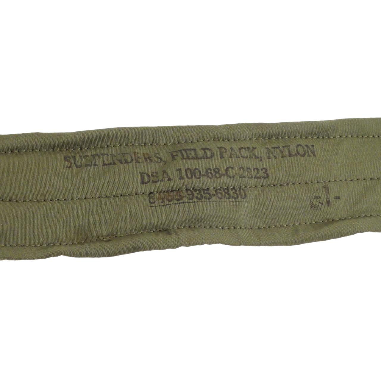 US Military Nylon Field Pack Suspenders (dated 1968)