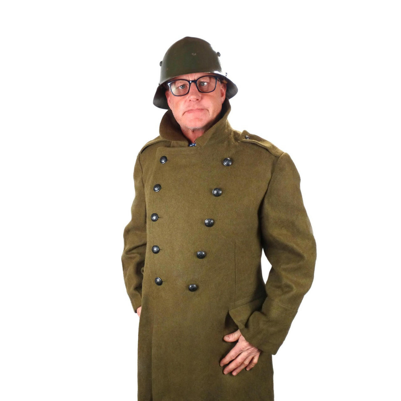 Military Wool Trench Coat | Romanian Army Surplus