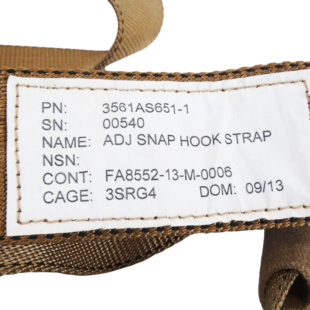 US Military Talon-115 Adjustable Snap Hook and Strap