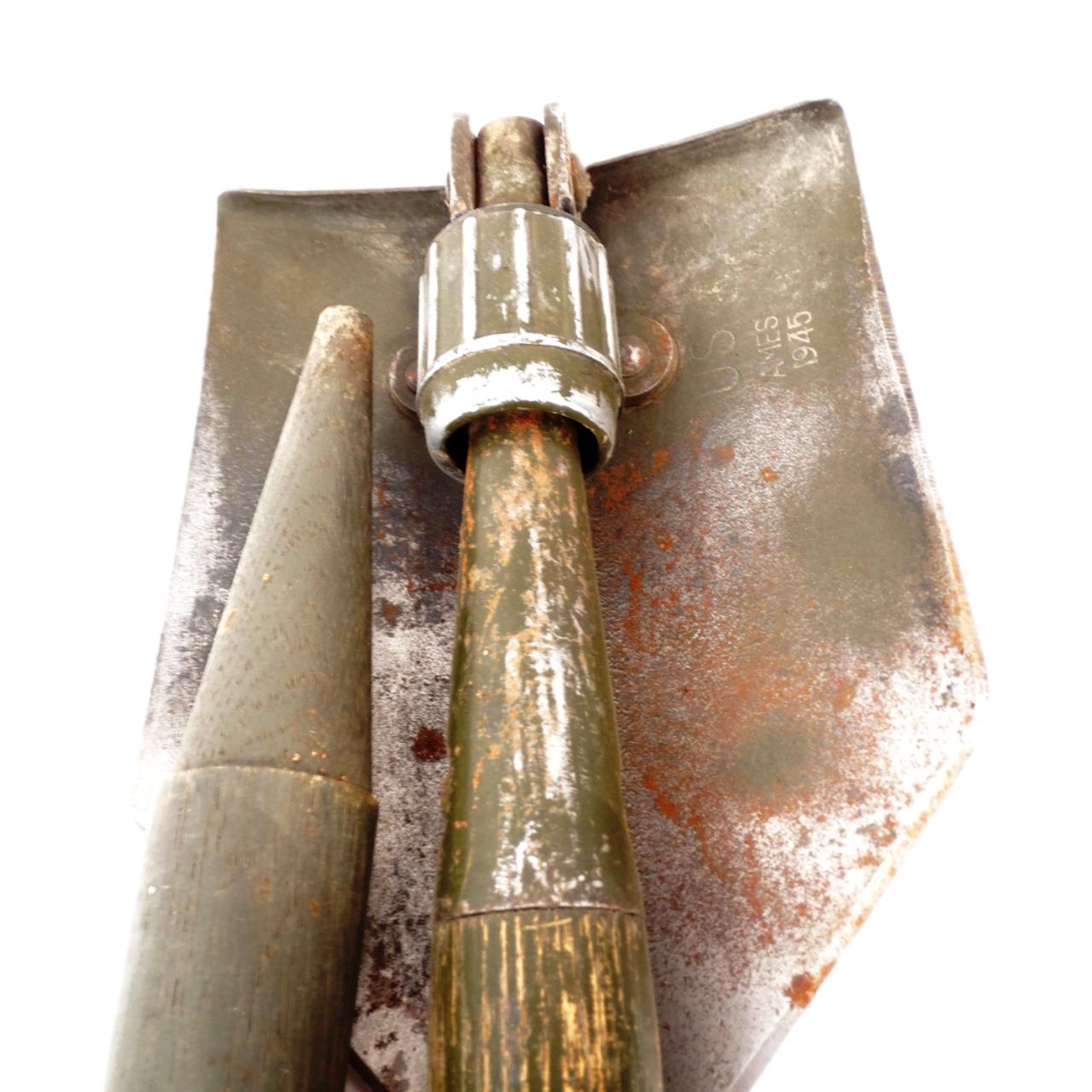 Replacement Folding Shovel Handle - closeup of attachment end