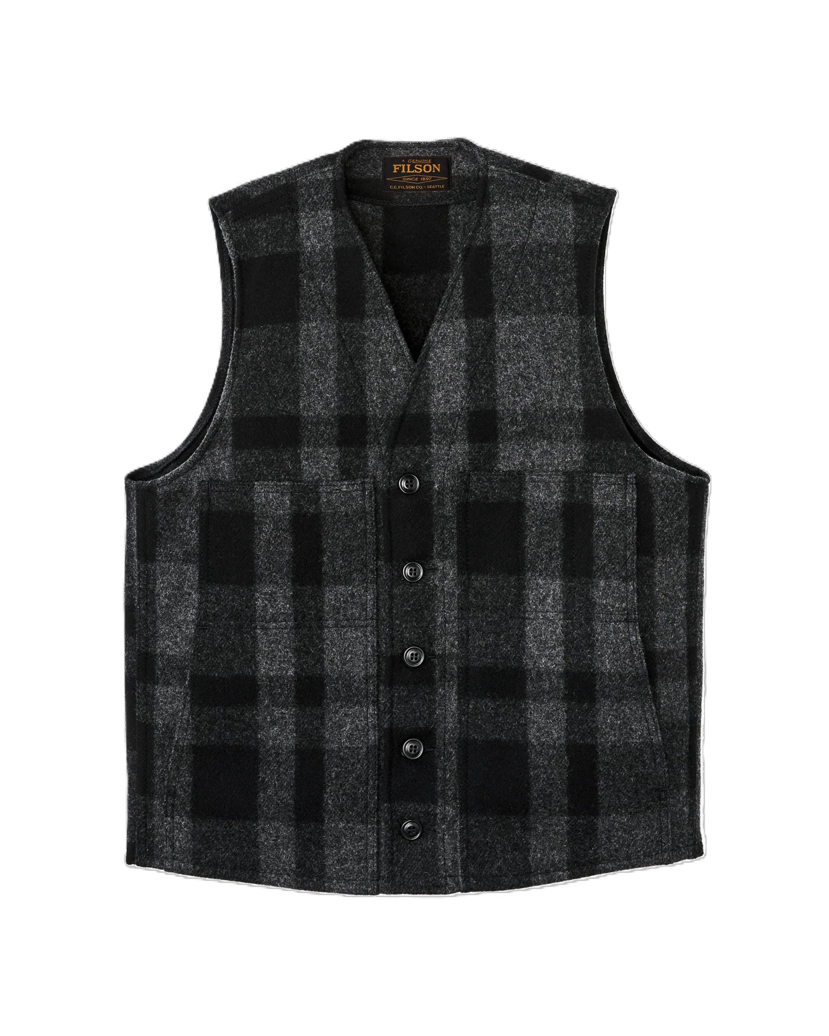Filson Wool Vest charcoal/black plaid