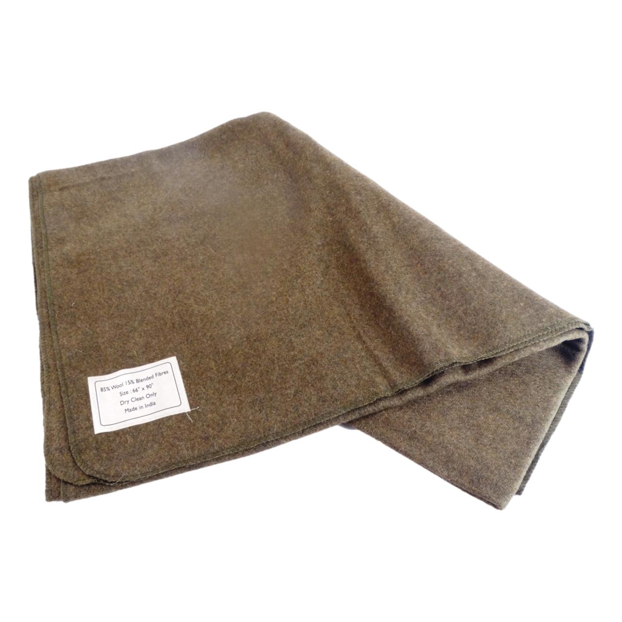 Surplus Wool Blanket (Military-Style) - tag showing