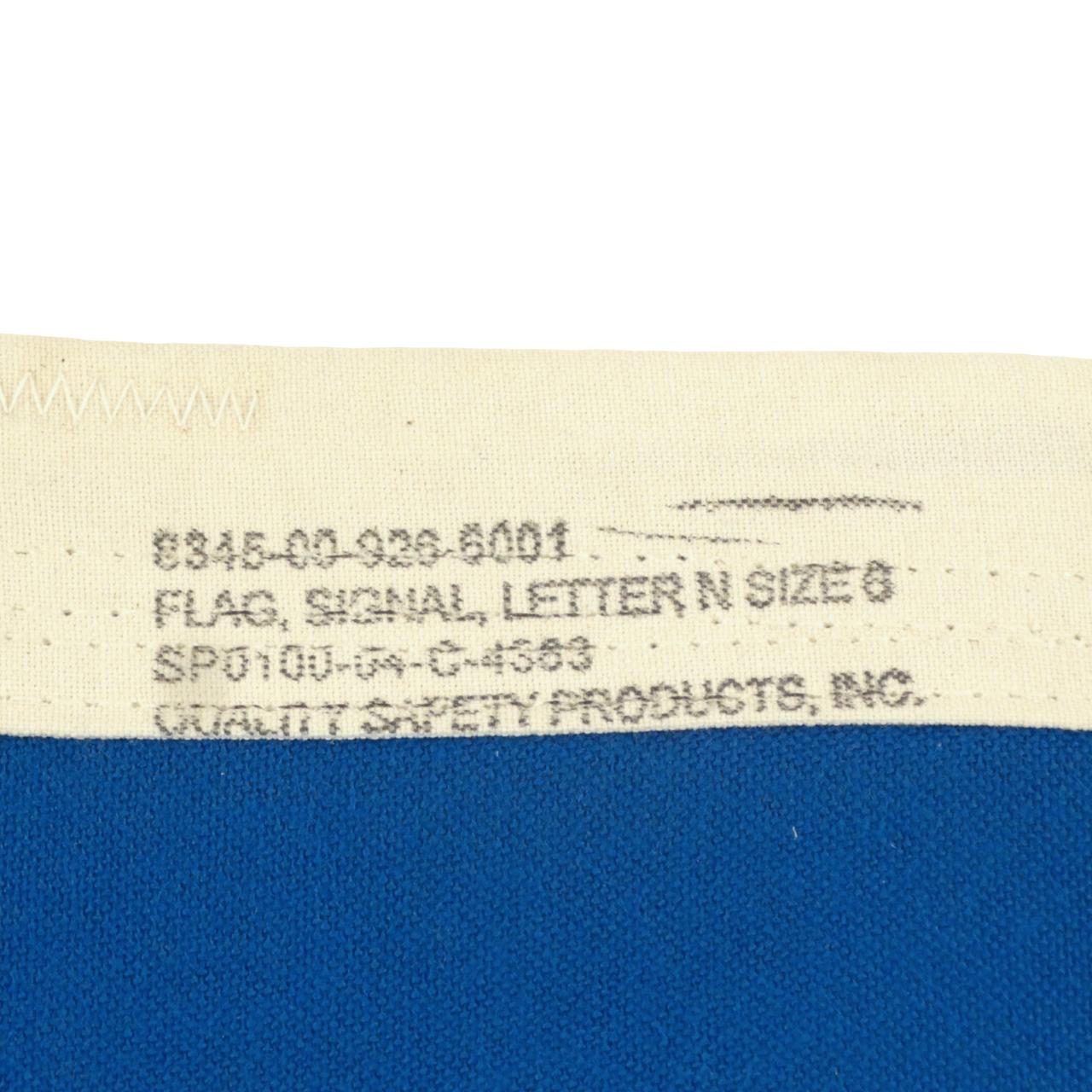 Vintage US Navy Letter “N” US Signal Flag - label