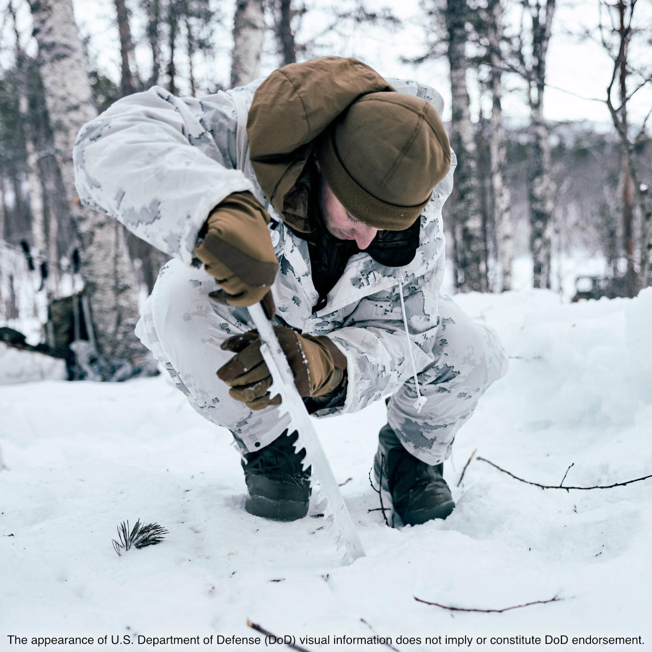 Ice saw being used by military