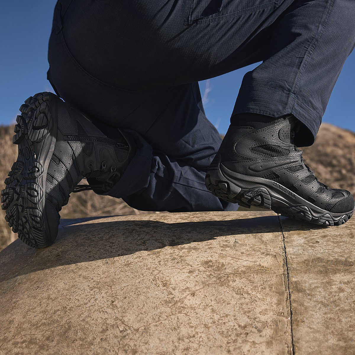 Merrell Men's Moab 3 8″ Tactical Zip Waterproof Boots (Black)