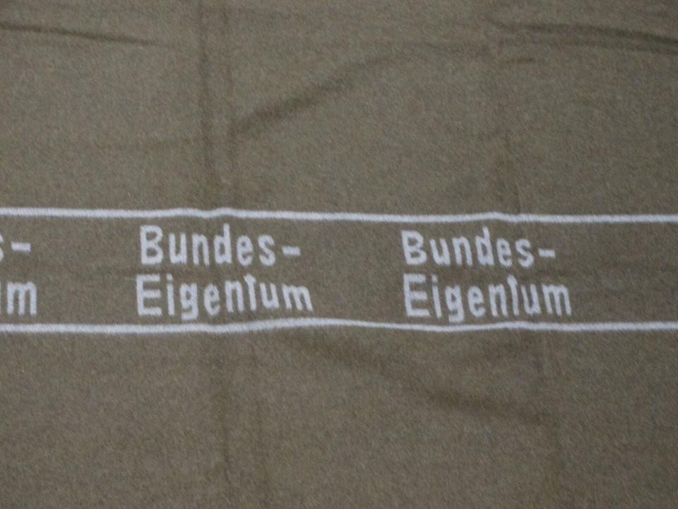 German Army Wool Blanket writing