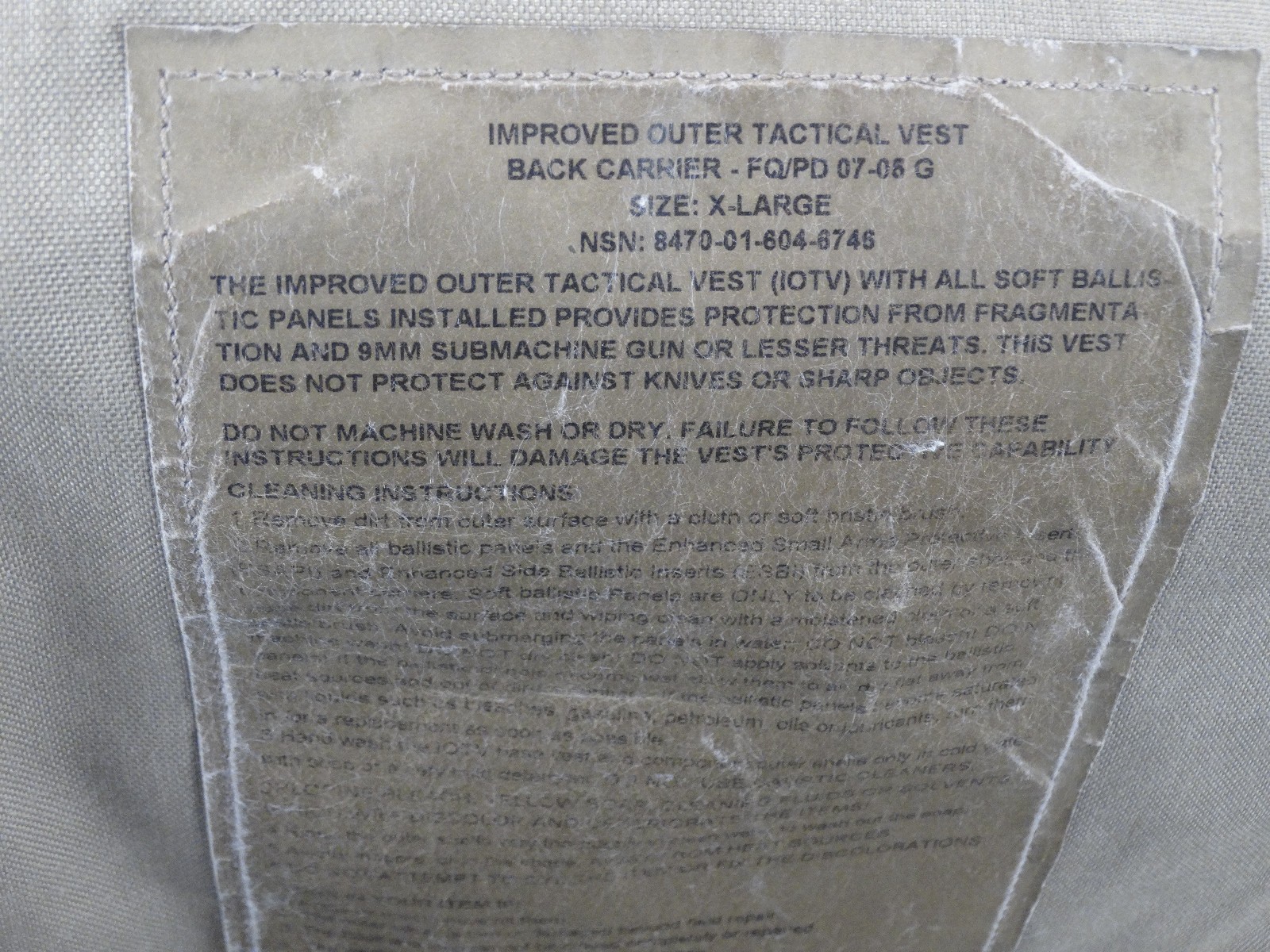 US Army IOTV Back Carrier FQ/PD (OCP Camo)