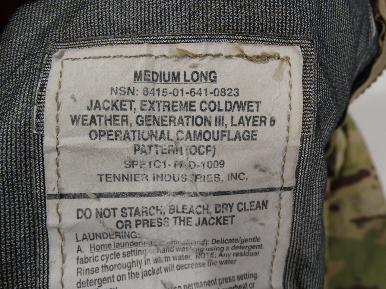 OCP Jacket label