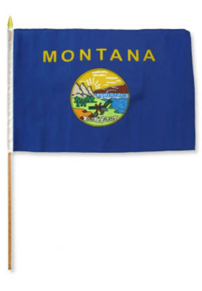 State of Montana Stick Flag enlarged