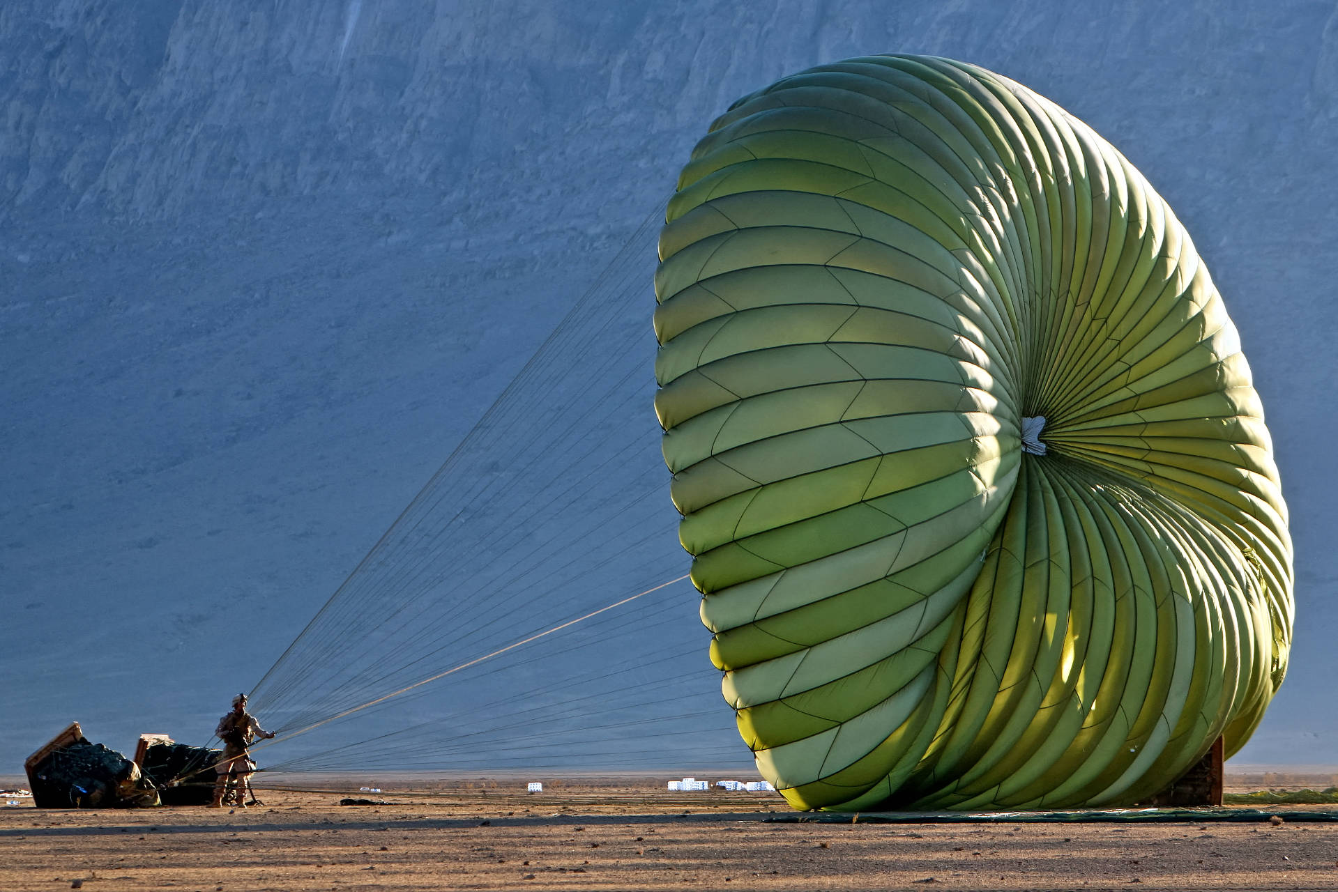 Military Cargo Parachutes in action