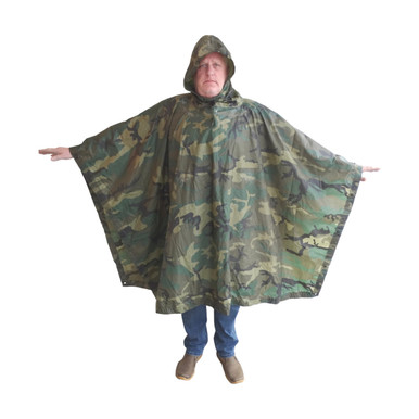 US Army Woodland Camouflage Wet Weather Poncho