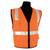 Orange Economy Vest Solid Front Zipper