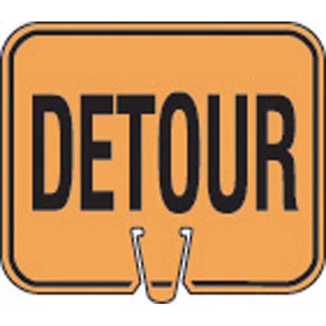 DET3 Cone Sign Legend "DETOUR"  Size: 12-3/4"w x 10-1/2"h