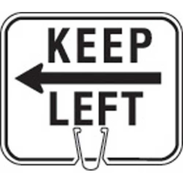 KEPL Cone Sign  Legend "KEEP LEFT"  Size: 12-3/4"w x 10-1/2"h