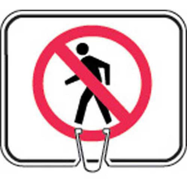 SNPD Cone Sign No Pedestrians Symbol  Size: 12-3/4"w x 10-1/2"h