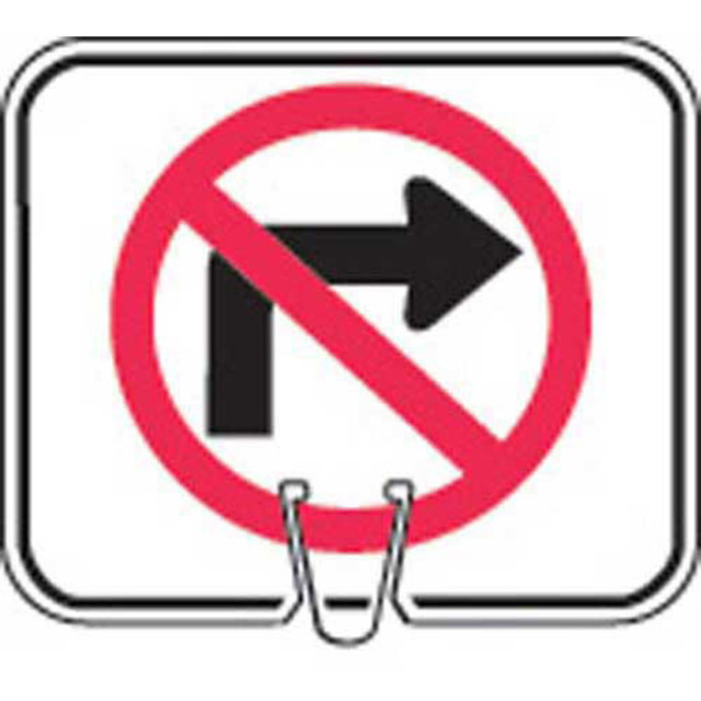 SNRT Cone Sign Not Right Turn Symbol  Size: 12-3/4"w x 10-1/2"h