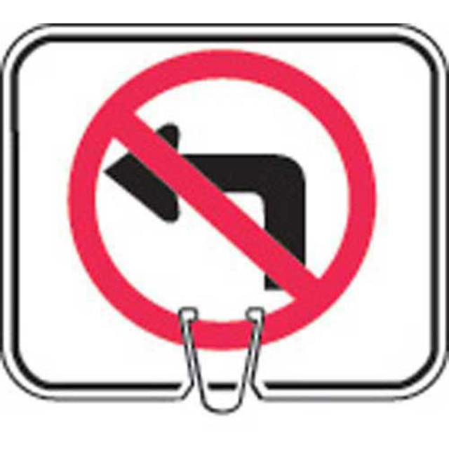 SNLT Cone Sign Not Left Turn Symbol Size: 12-3/4"w x 10-1/2"h