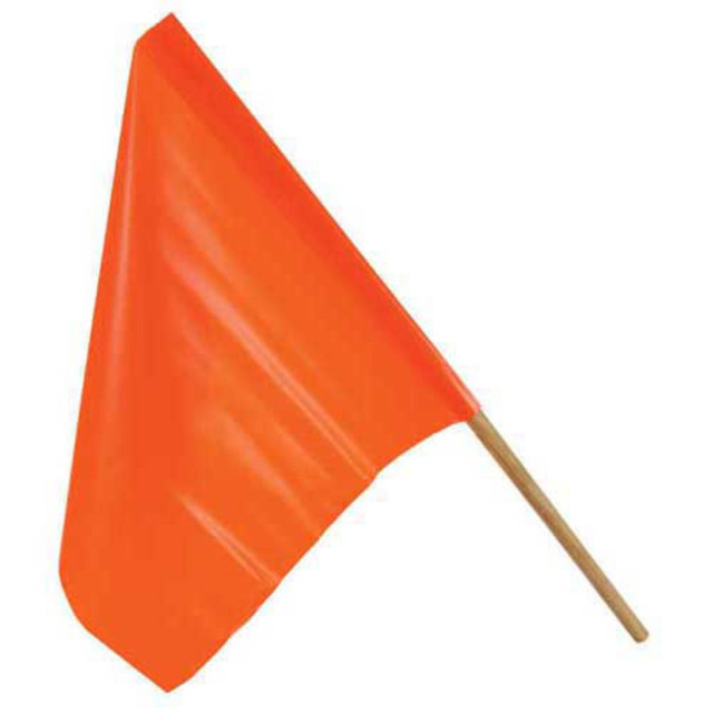 Red Warning Flags On 30" Wooden Dowel