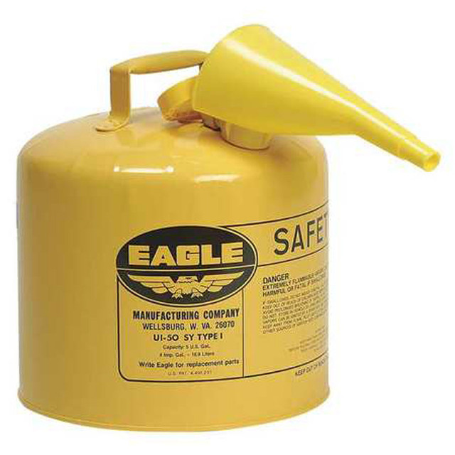 U150FS Eagle 5 Gallon Capaicty Diesel Safety Can w/ Plastic Funnel