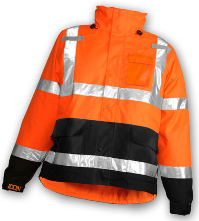 Icon Jacket w/ Hood Breathable & High Visability Orange/Blk Jacket S - 3XL