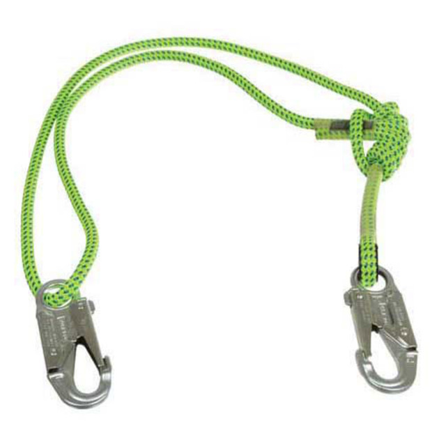 11.5mm" x 3' - 6'  Tachyon Polyester Floating Prussic Lanyard Green w/ Blue Tracer