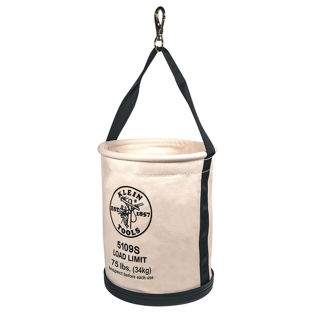 Klein Canvas Bucket, Straight Wall with Swivel Snap, 12-Inch