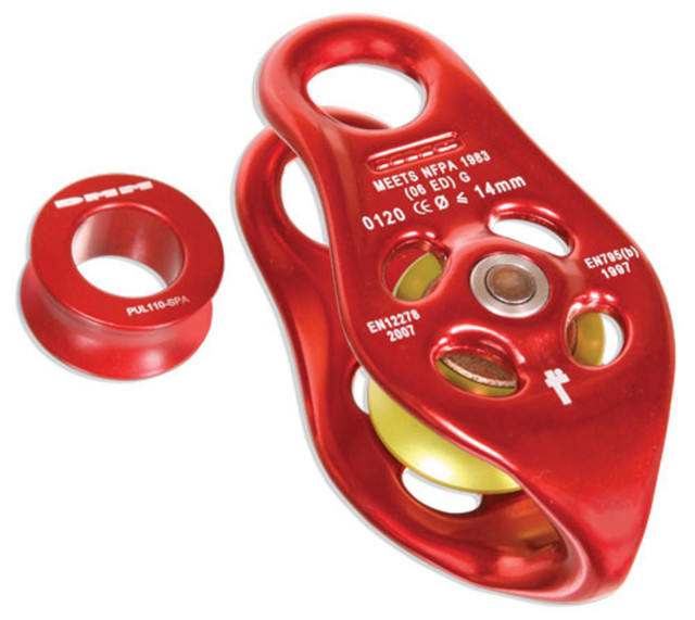DMM Pinto Red Mirco Pulley w/ Spacer 11,200 lbs Tensile