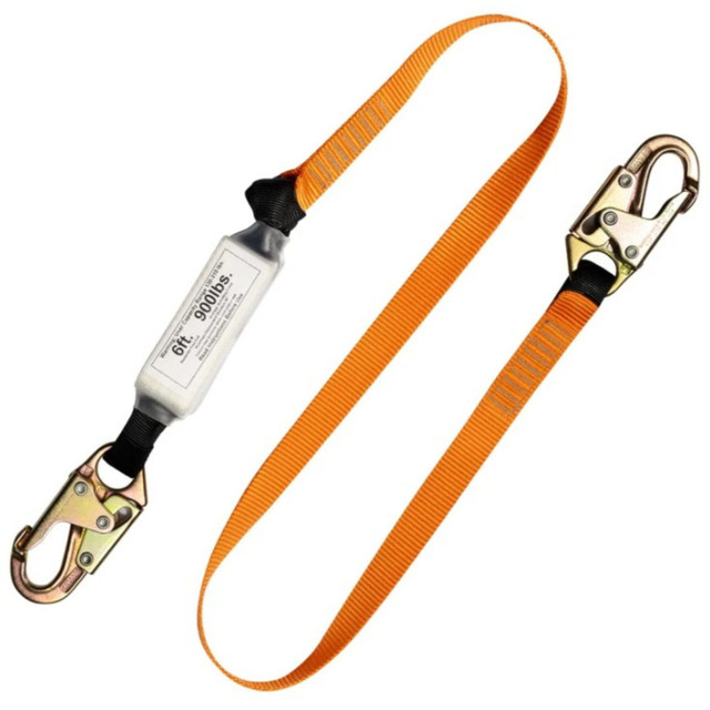 Malta 6’ Single Leg External Shock Absorbing Lanyard w/ 2 Steel Snap Hooks