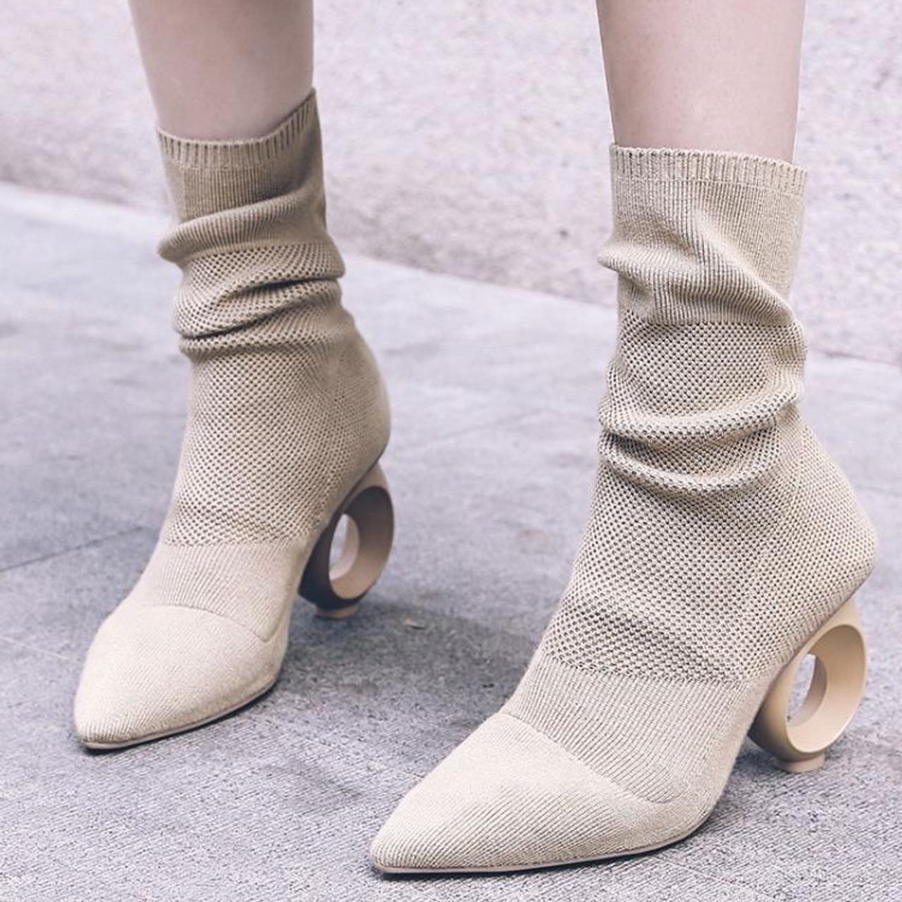 circle heel booties