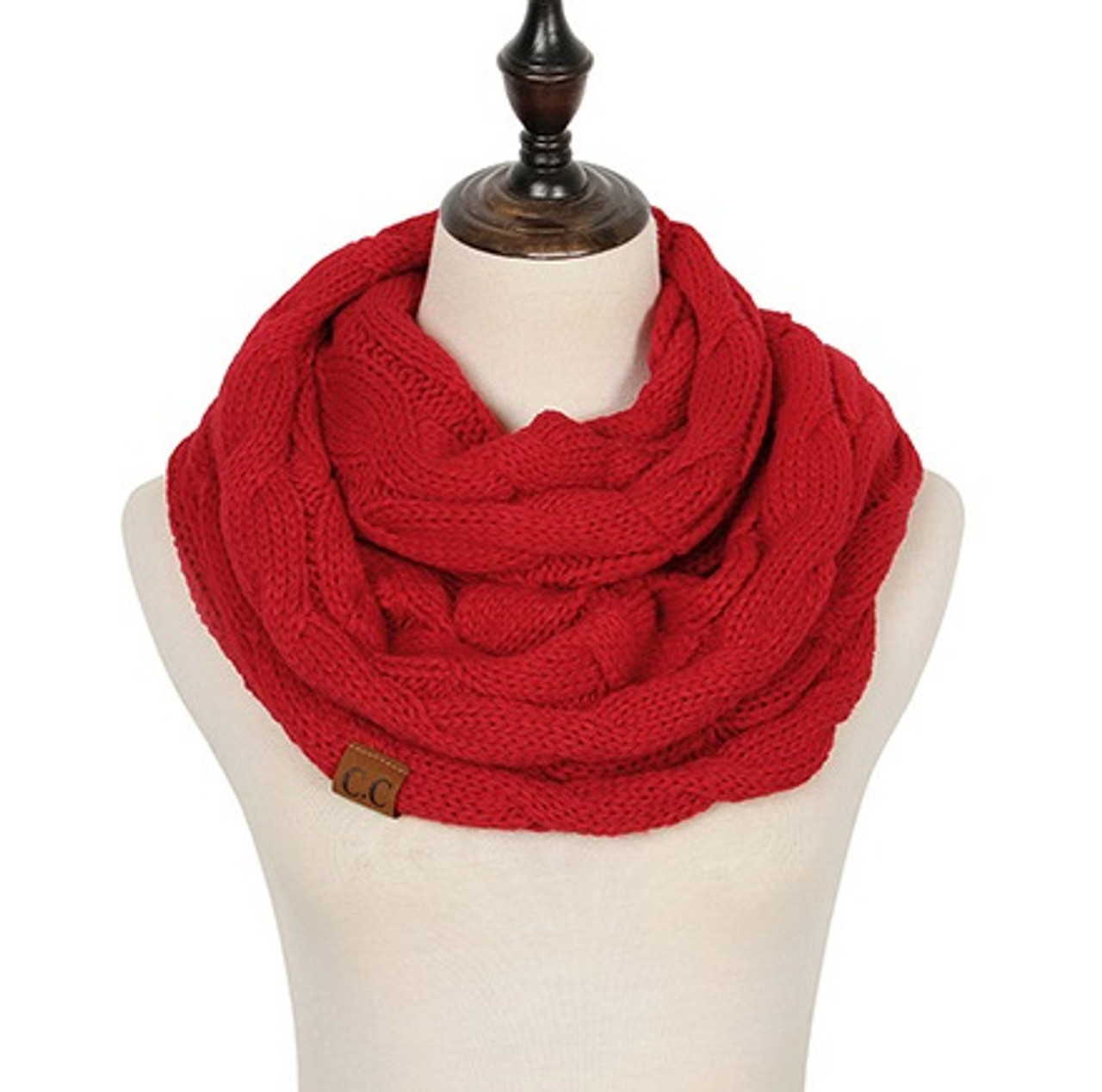 red cashmere infinity scarf