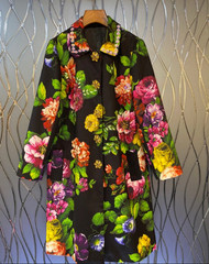 Jeweled Vibrant Floral Coat 