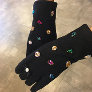 Jeweled Wool Gloves 