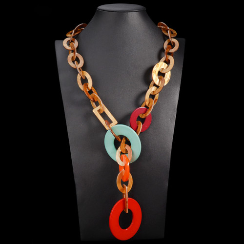 High Fashion Tortoise Multi Color Link Necklace 45.99 PSfashiontrend