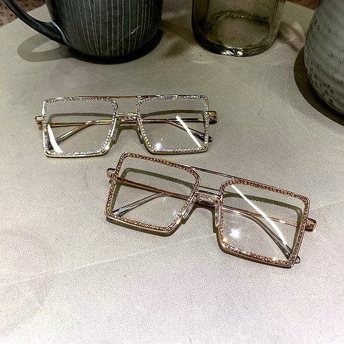 Clear Rhinestone Sunglasses