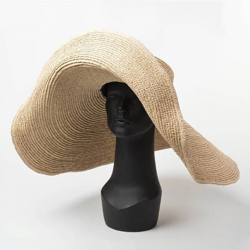 Extra Large Wide Brim Raffia Beach Hat 