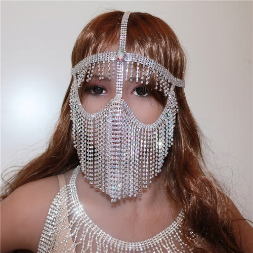 Tassel Rhinestone Mask