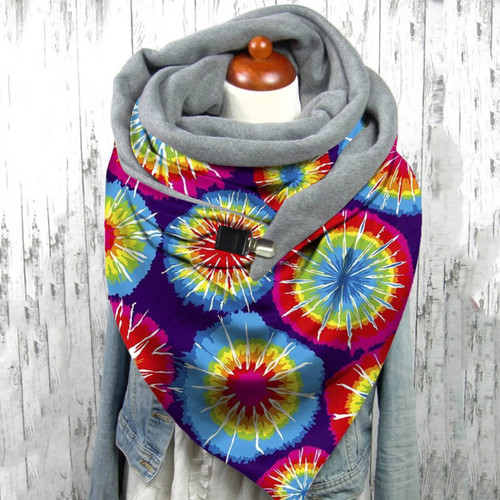 Colorful Tie Die Print Wrap Scarf