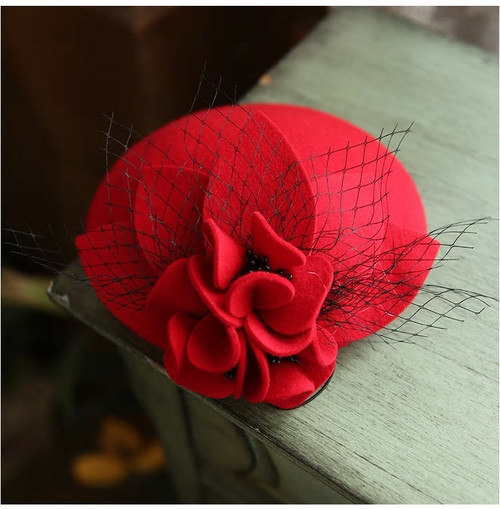 Floral netted Fascinator Hat 