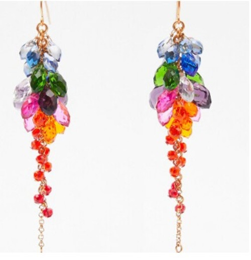 Colorful Beaded Drop Earrings 