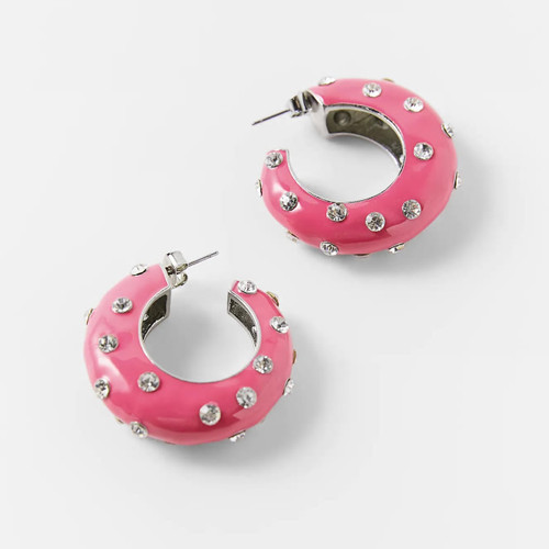 Pink Epoxy Mini Earrings 