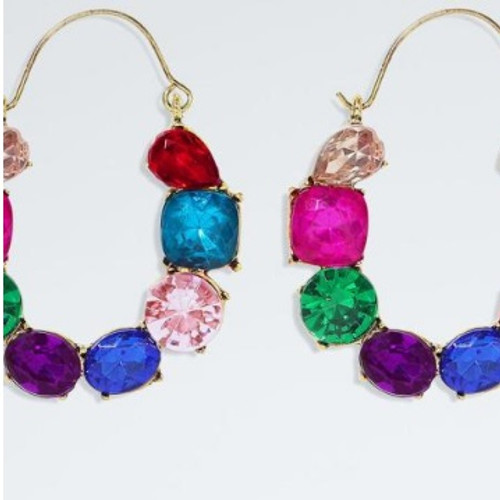 Colorful Rhinestone Earrings 
