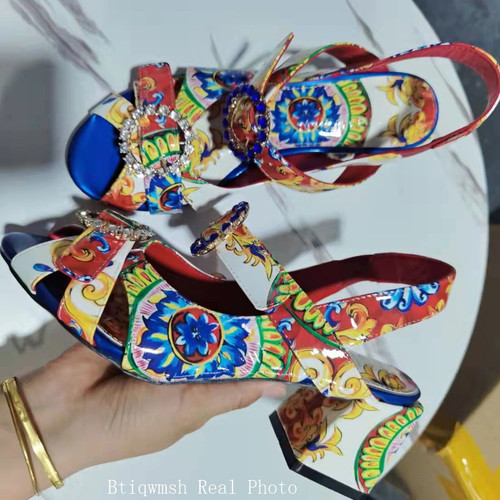 Vibrant Floral Print Sandals