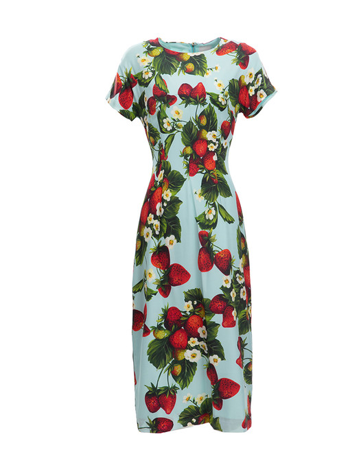 Strawberry Patch Midi Summer Dress