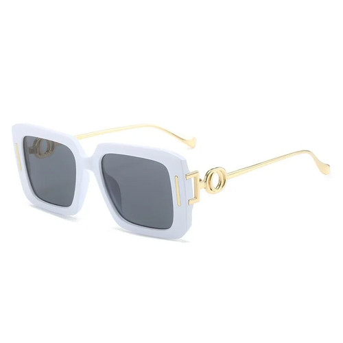 Luxury Alloy Legs Square Beach Colorful Two Circle Sunglasses