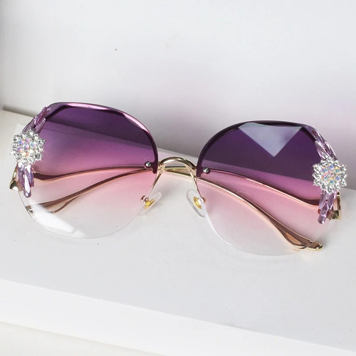 Vintage Shades Irregular Fashion Rimless Luxury Sunglasses