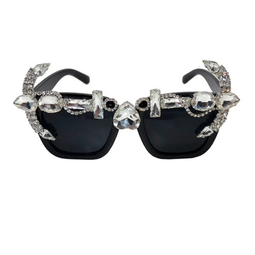 Baroque Crystal Square Sunglasses for Women's Parties