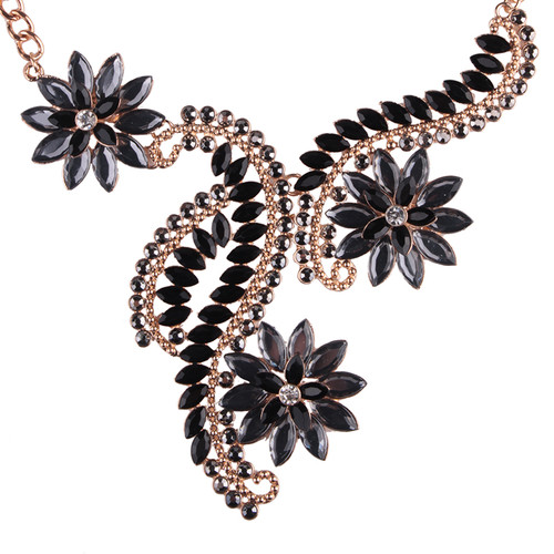 Cascading Floral  Pattern Statement Necklace