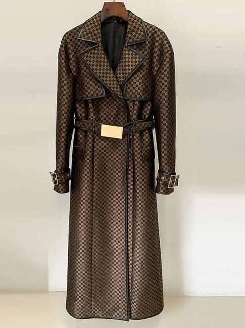 Jacquard Maze Pattern Coat