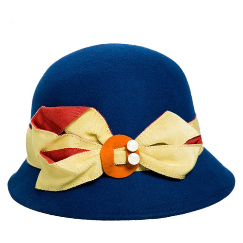 Navy Bow Fedora