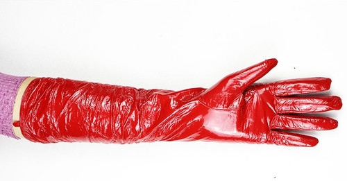 Red Patent Leather Gloves